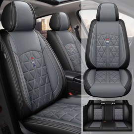 Unbranded Car Accessories 5-Seat Covers Pad Fuax Leather For Hyundai Ioniq 2017-2022 Gray