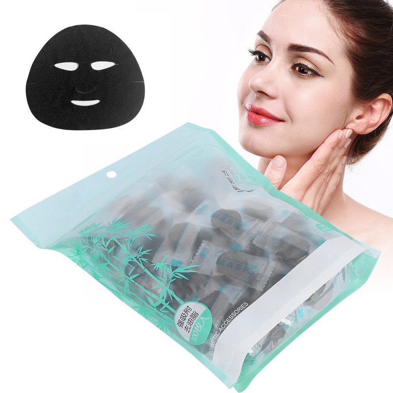 100Pcs/Pack Bamboo Charcoal Disposable Skin Care Compressed Face Mask DIY
