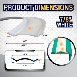 LATCH.IT RV Trim Molding Insert 7/8" (White) | 100’ RV Trim Molding Exterior | UV-Resistant Vinyl RV Corner Molding | Durable RV Molding Insert | Protect RV Exterior w/Vinyl RV Trim