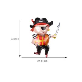 5 Pcs Pirate Ship Foil Mylar Balloons Pirate Birthday Party Supplies Pirate Party Decorations Ocean Birthday Decorations Pirate Balloons for Birthday Party Supplies