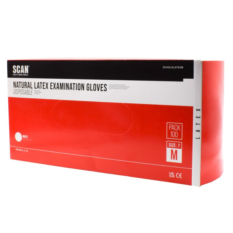 Scan Latex Disposable Gloves Size: XL Box 100