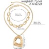 DIONFEI Fashionable Layered Gold Chain Pendant Necklace - Beige Rope