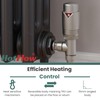 Hot Flow Satin Nickel Marella Modern Thermostatic Radiator Valve Angled