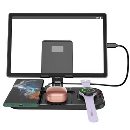 Ladestation für kabelgebundenes Ladegerät für Tablet, Wireless Charger für Galaxy S24 Ultra/S23, Ladegerät für Galaxy Watch 6/5 Pro, Induktive Ladestation für Galaxy Buds 2 Pro