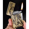 Soft Flame Lighter, Unique Engraved Tiger Eagle Metal Wheel Lighter，Refillable