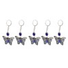 5Pcs Rhinestone Keychain Handcrafted Exquisite Beautiful Shiny Butterfly Shape Evil