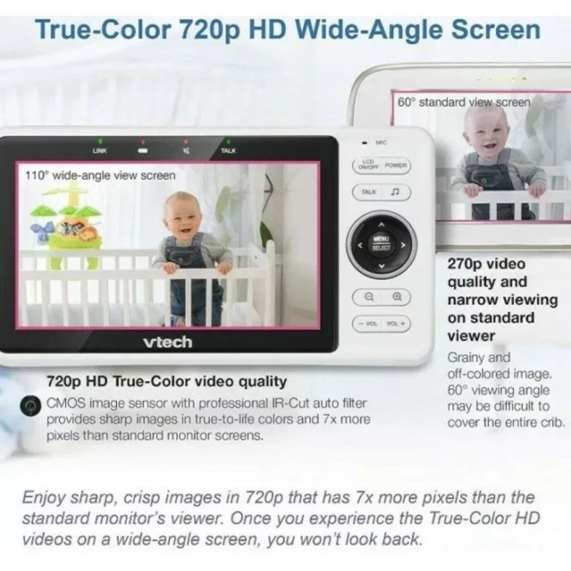 VTech 5" Smart WiFi 1080p Pan and Tilt Monitor