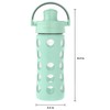 Lifefactory 16oz Active Flip Cap, Mint Glass Water Bottle