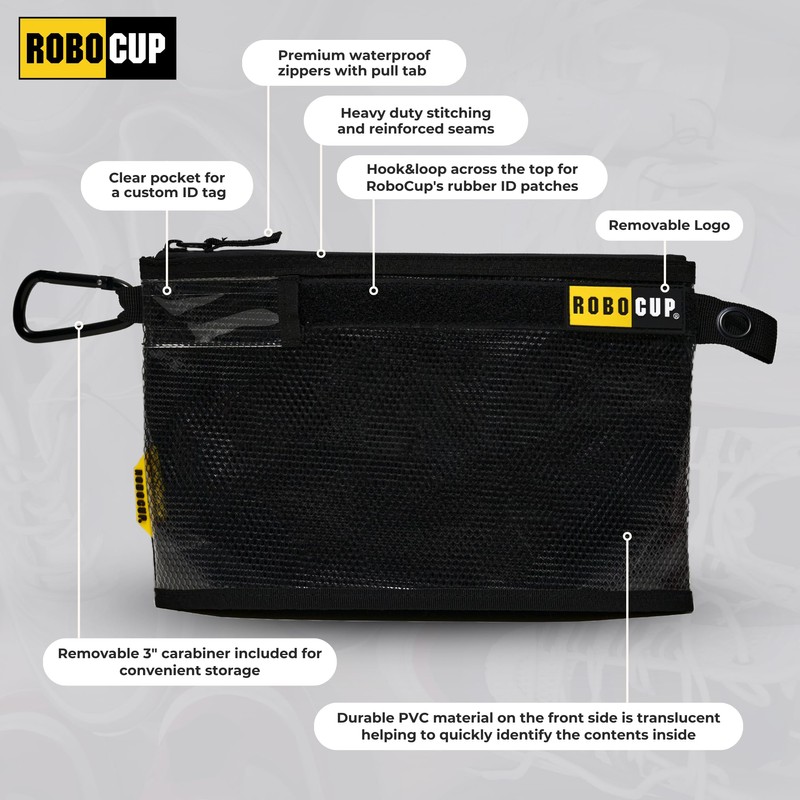 ROBOCUP Pro Zippered Storage Pouch, 3 Sizes Sold Individually or