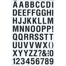XIAXIN TS-540B Waterproof PVC Alphabet Number Sticker Set, Weatherproof, Waterproof, Roman Letters, Numbers Seal, Character Tag, Suitcase, Nameplate, Locker, Indoor/Outdoor Use (1, Black)