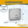 Outlet Box Kit, Includes 4x4'' Drawn Metal Electrical Box, 2