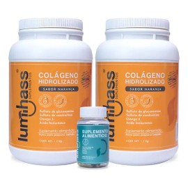 Colágeno Lumihass 2 Pzas Sabor Naranja  Glucosamina Omega3                                                                                            