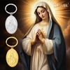 TEAMER Miraculous Virgin Mary Medal Keychain Stainless Steel Mother Mary