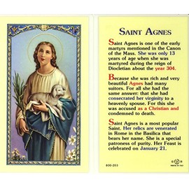 WJ Hirten E24-401 Saint Agnes, Clear Holy Cards
