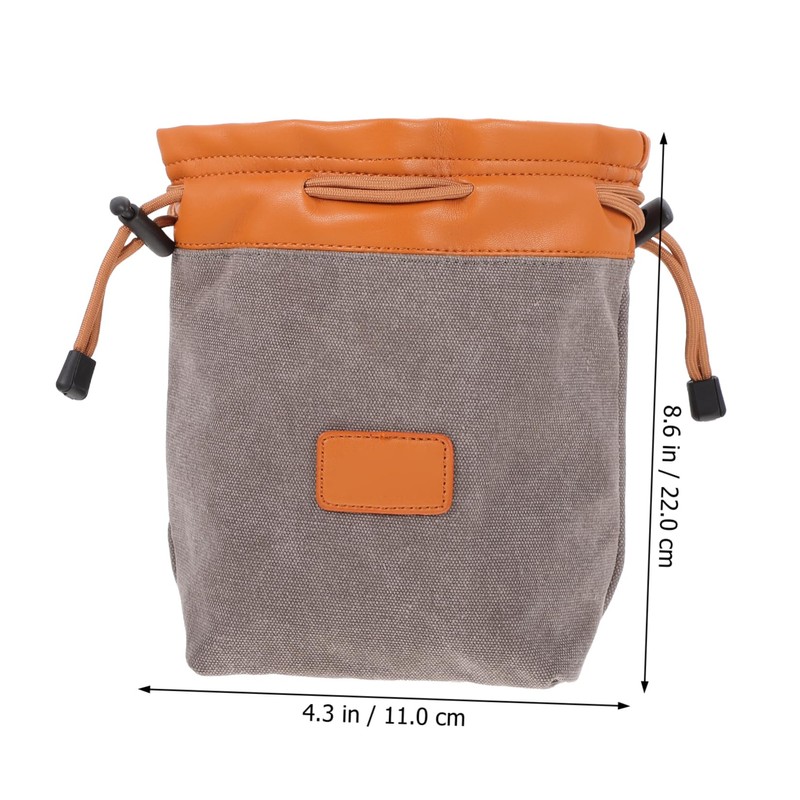 CIYODO 1Pc Portable Camera Lens Storage Bag Grey Medium Organizer