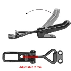 E-TING 6Pack Toggle Clamp Latch 100KG 220LBS Holding Capacity 4001 Pull Adjustable Quick Release Hasp Clamps Black Metal Toggle Latch Catch Set for Smoker Cabinet Boxes Case Trunk Jig