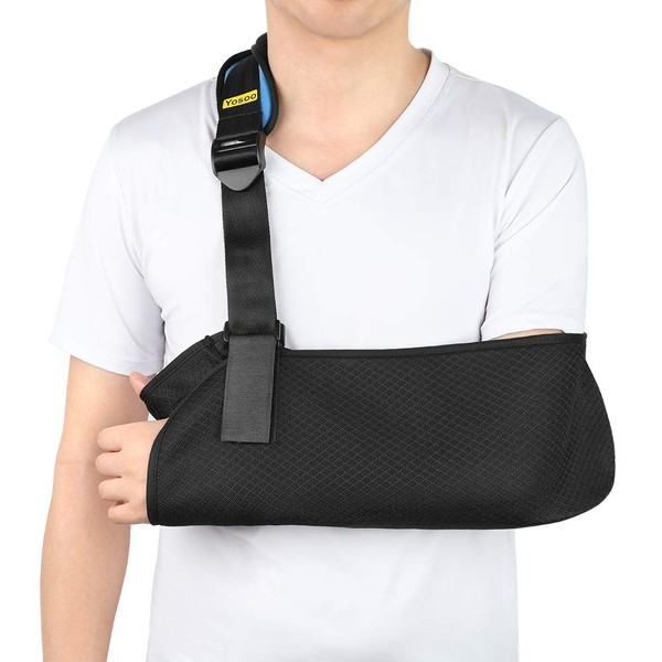 Yosoo Health Gear Arm Sling, Mesh Arm Support for Adults, Breathable Shoulder Immobilizer Elbow Arm Support for Broken Arm, Wrist, Elbow, Shoulder Injury for Left Right Arm