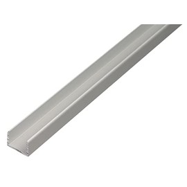 Alberts 030173 U-Profile | Self-Clamping | Aluminium, Silver-Coloured Anodised | 1000 x 10.9 x 10 mm