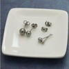 Adelina Style Titanium Earrings, Silver Ball, Round Ball Earrings, 1