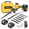 Cordless Reciprocating Saw -2x4.0Ah Batteries, Brushless Motor, 3500SPM Max, One-Hand
