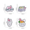 Happy Easter Rabbit Brooch Pins Cute Bunny Brooches Set Easter