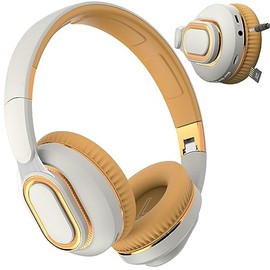 Audífonos Diadema,Auriculares Diadema Inteligentes Bluetooth 5.0,Retráctil Plegable,Alta Fidelidad Estéreo,Cancelacion de Ruido, Admite Bluetooth, tarjeta TF, reproducción de cable AUX3.5mm (Blanco)