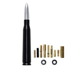 VIGOLU 50 Cal Bullet Antenna Replacement Ford F150 F250 F350 Dodge Ram 1500 2500 Jeep Wrangler Toyota Tundra(Silver)