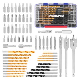 WORKPRO Drill Bit Set, 66-Pieces Impact Driver Bits Set and Screwdriver Bits Set for Screw Driving and Wood Metal Drilling with Storage Case, 1/4" Hex Shank