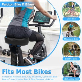 CDYWD New Noseless Bike Seat for Men Women Comfort, Extra Wide Soft Padded Bicycle Seat, Large Comfortable Bike Saddle for Peloton, Stationary Exercise Bike, Ebike, Scooter, Beach Cruiser, City Bike