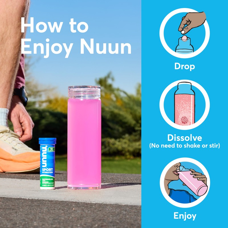 Nuun Sport Electrolyte Tablets with Magnesium, Calcium, Potassium, Chloride &