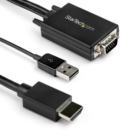 StarTech.com 6ft VGA to HDMI Converter Cable with USB Audio Support & Power - Analog to Digital Video Adapter Cable to Connect a VGA PC to HDMI Display - 1080p Male to Male Monitor Cable (VGA2HDMM2M)