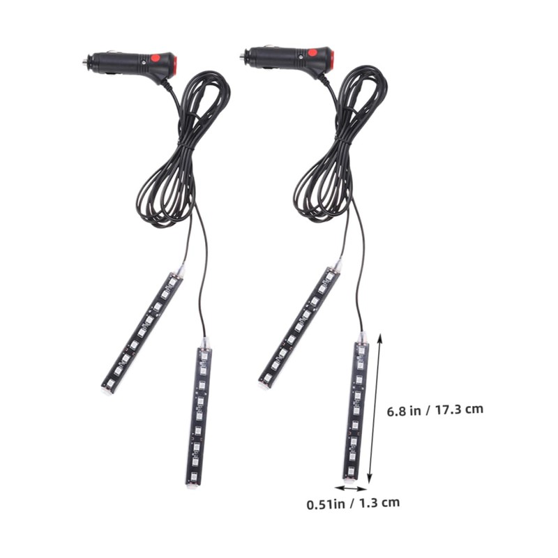 Zerodeko 2pcs Car Footwell Led Strips Single Mood Lighting for
