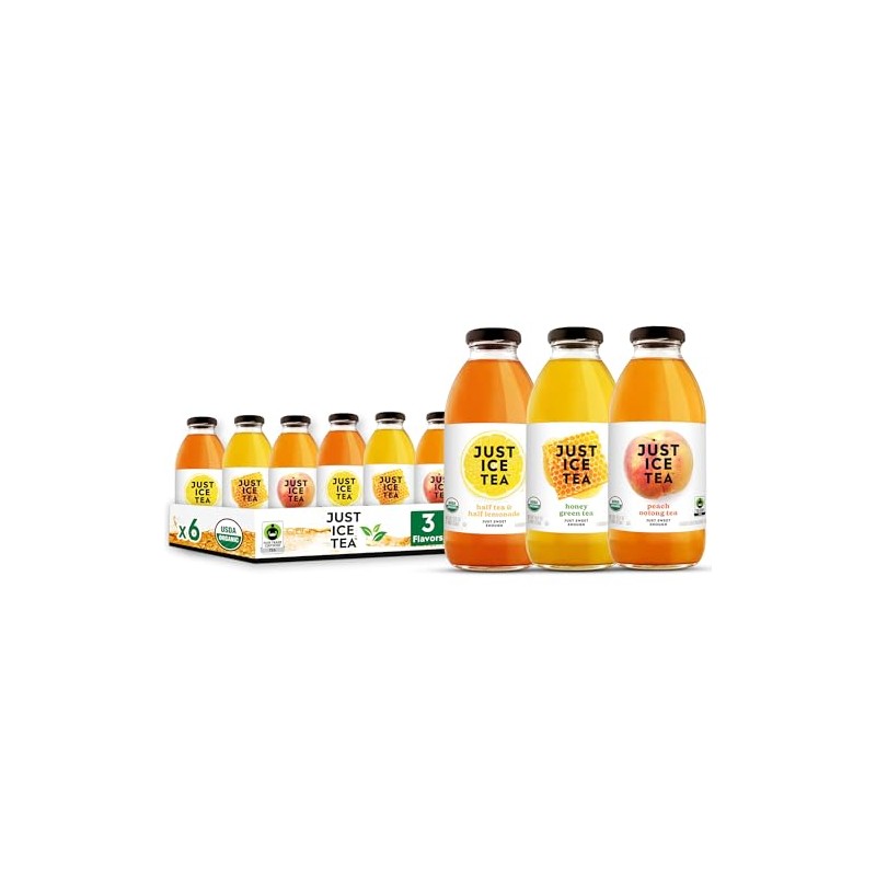 Just Ice Tea Organic Iced Tea, 3 Flavor Variety, 16