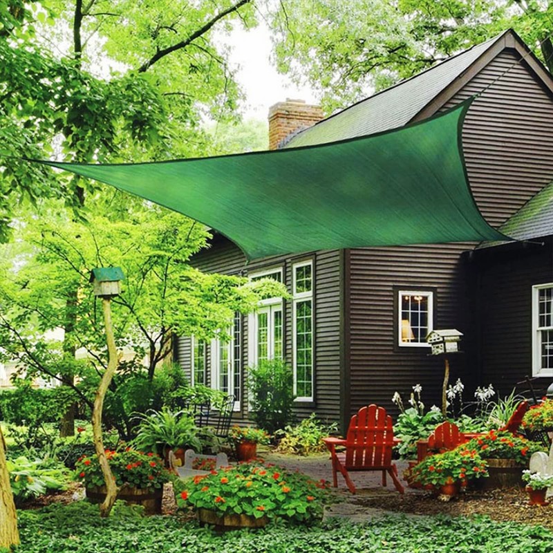 Sun Shade Outdoor Rectangle Shade Sail with 8m Rope Non-Woven