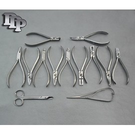 Set of 13 Orthodontics Scisors Bracket Holder Wire Bender Pliers