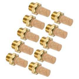 MECCANIXITY 10PCS Pneumatic Exhaust Muffler, g 1/8" Thread Male Sintered Bronze Muffler Brass Air Line Fittings for Pneumatic Tools and Industrial Machinery