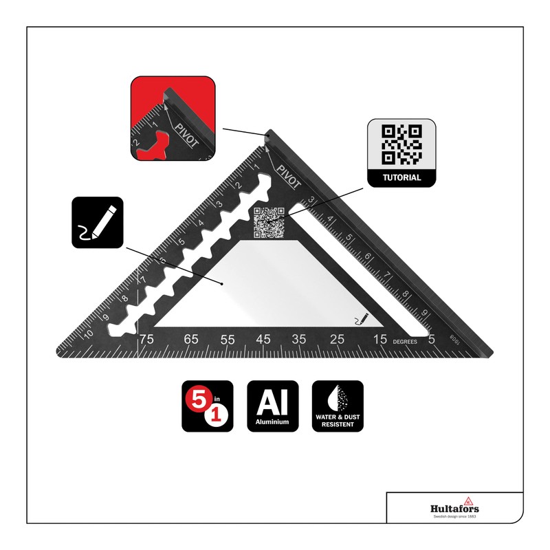 Hultafors MMRS 483287 Stop Triangle (Length 110 mm, for 45°