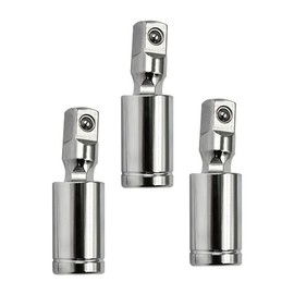 FOCMKEAS 1/4" Universal Joint Swivel Socket Adapter, Impact Socket Extension, CR-V Steel, 3PCS