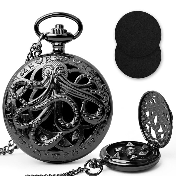 BelleVive Mini DND Dice Set with Pocket Watch Case, 7