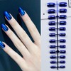 6 Packs (144 Pcs) Chrome Press on Nails Medium Square