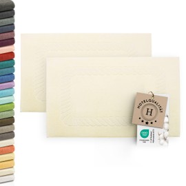 ZOLLNER Set of 2 bath mats, 100% cotton, approx. 50 x 70 cm, 740 g/m², 324.