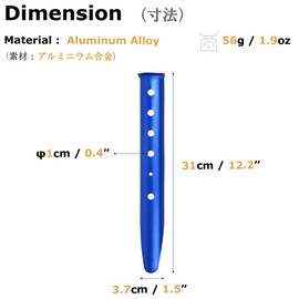 YAPJEB Aluminum Tent Pegs, Lightweight, U-Shaped, Windproof, Sand, Beach, Snow, Beach, Sand, Stake, Camping, Tarp Tension, Set of 6 (Red)