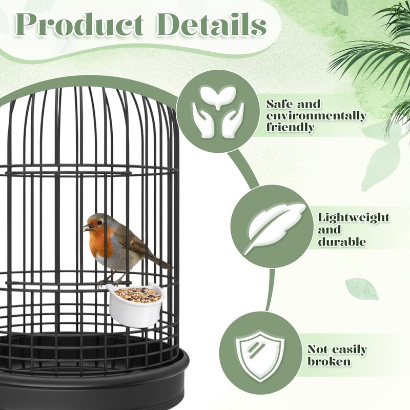 6 Pcs Plastic Bird Food Feeder Bird Cage Feeder Hanging