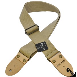LIVE LINE LS2000CTN Live Line AC Material Regular Type Guitar Strap (Tan)