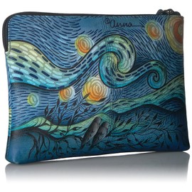 Anna by Anuschka Women's Hand Painted Leather Wristlet Clutch, Love in Paris, No Size