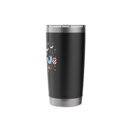 Believe Christmas Santa Sleigh Reindeer Xmas Candy Cane Stainless Steel Insulated Tumbler