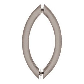 CRL 8" Brushed Nickel Crescent Style Back-to-Back Pull Handles