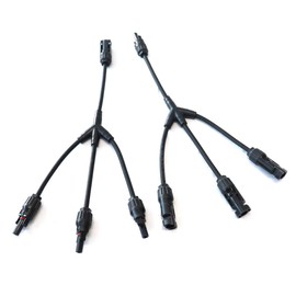 FainWan Solar Y Branch Connectors Extra Long Solar Panel Parallel Connectors 1 to 3 Solar Cable Wire Plug Tool Kit (M/FFF and F/MMM)