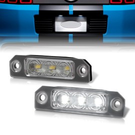 AJP Distributors White SMD LED Rear Bumper License Plate Lights Assembly Tag Lamps Set Compatible/Replacement For Mustang Fusion Focus Taurus Flex MKT MKX MKZ 06 07 08 09 10 11 12 13 14 15 16 17 18 19