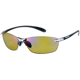 SWANS Airless Leaf-Fit SALF-0168 GMR Sports Sunglasses, Polarized Lenses, Black (Dark Gun Metallic)/Light Silver
